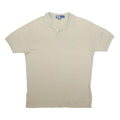 POLO RALPH LAUREN Mens Beige Short Sleeve Plain Polo Shirt L Cotton Classic