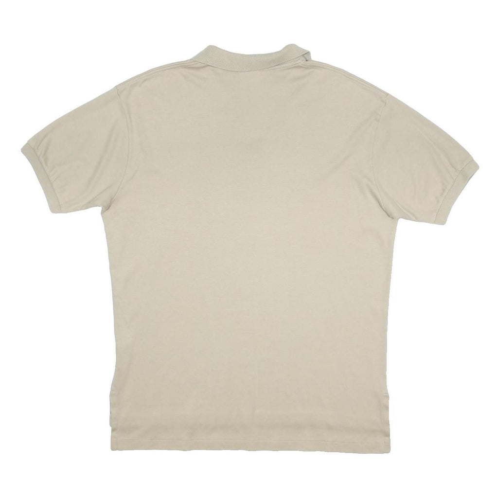 POLO RALPH LAUREN Mens Beige Short Sleeve Plain Polo Shirt L Cotton Classic
