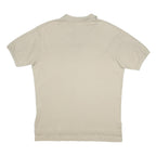 POLO RALPH LAUREN Mens Beige Short Sleeve Plain Polo Shirt L Cotton Classic