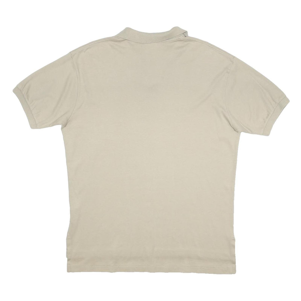 POLO RALPH LAUREN Mens Beige Short Sleeve Plain Polo Shirt L Cotton Classic