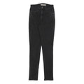 LEVI'S 721 Womens Slim Black Denim Raw Woven W25 L30 Skinny Jeans Zip Closure