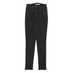 LEVI'S 721 Womens Slim Black Denim Raw Woven W25 L30 Skinny Jeans Zip Closure