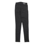 LEVI'S 721 Womens Slim Black Denim Raw Woven W25 L30 Skinny Jeans Zip Closure