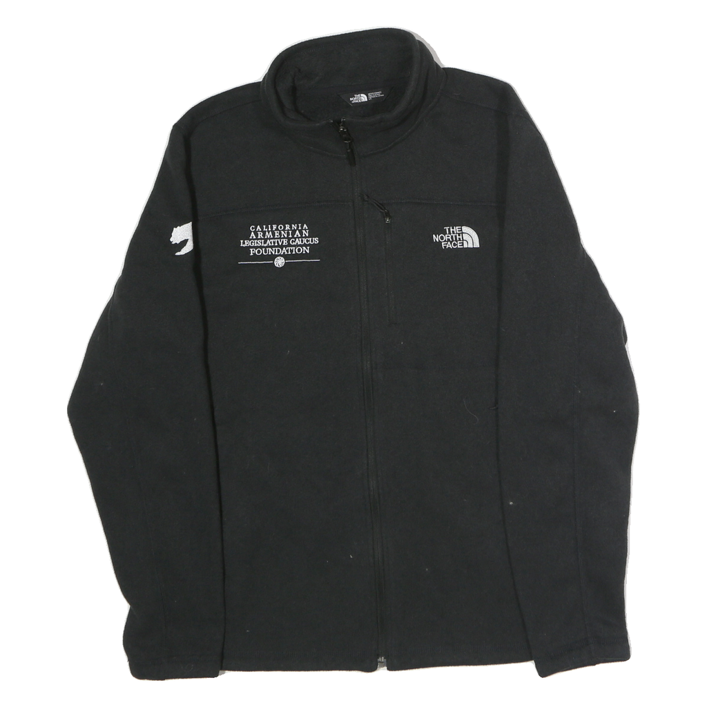 THE NORTH FACE Mens Black Cotton Zip Jacket L Classic Logo California Armenian