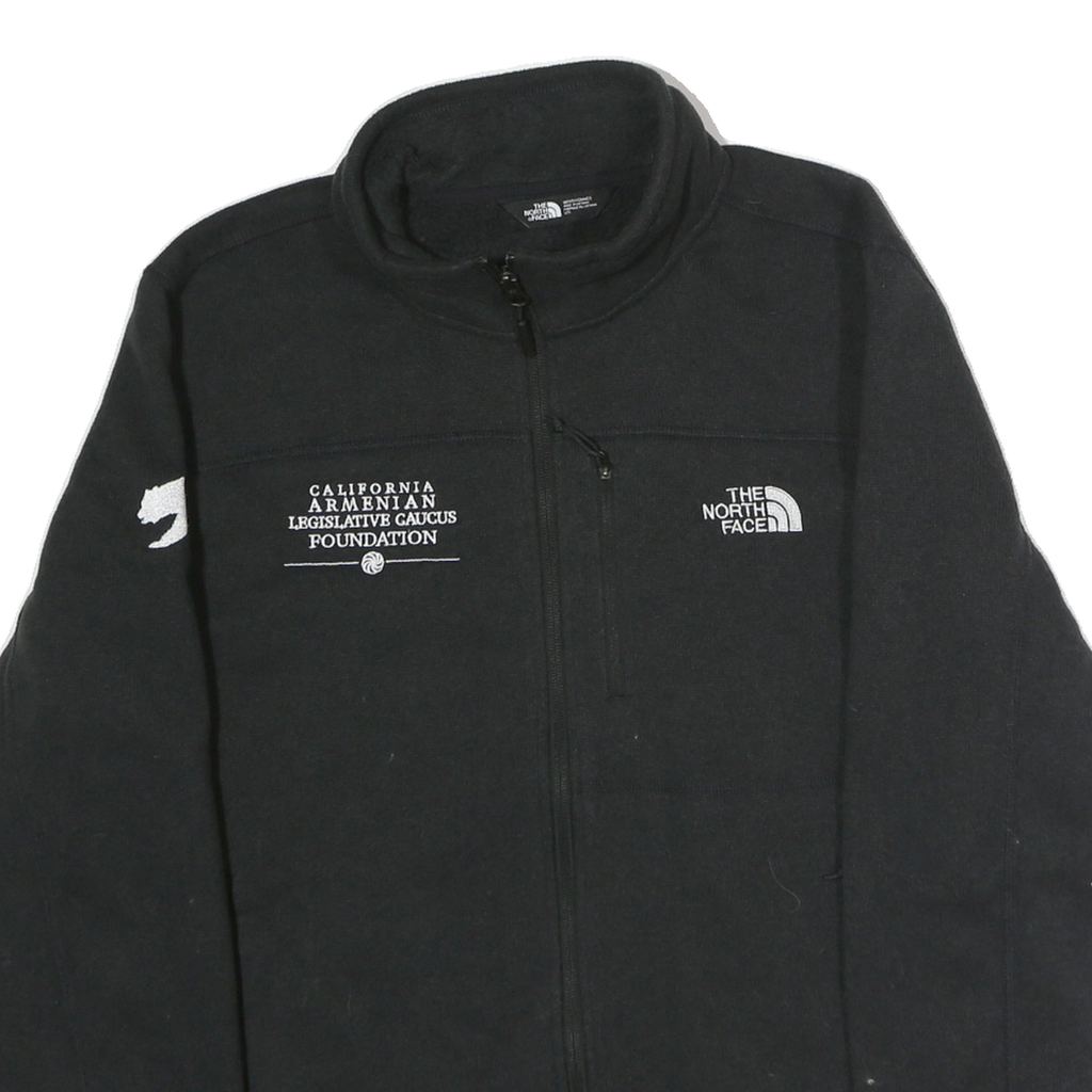 THE NORTH FACE Mens Black Cotton Zip Jacket L Classic Logo California Armenian