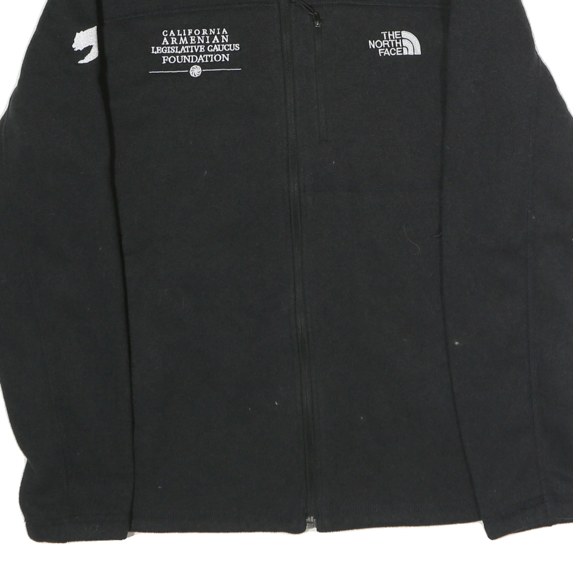 THE NORTH FACE Mens Black Cotton Zip Jacket L Classic Logo California Armenian