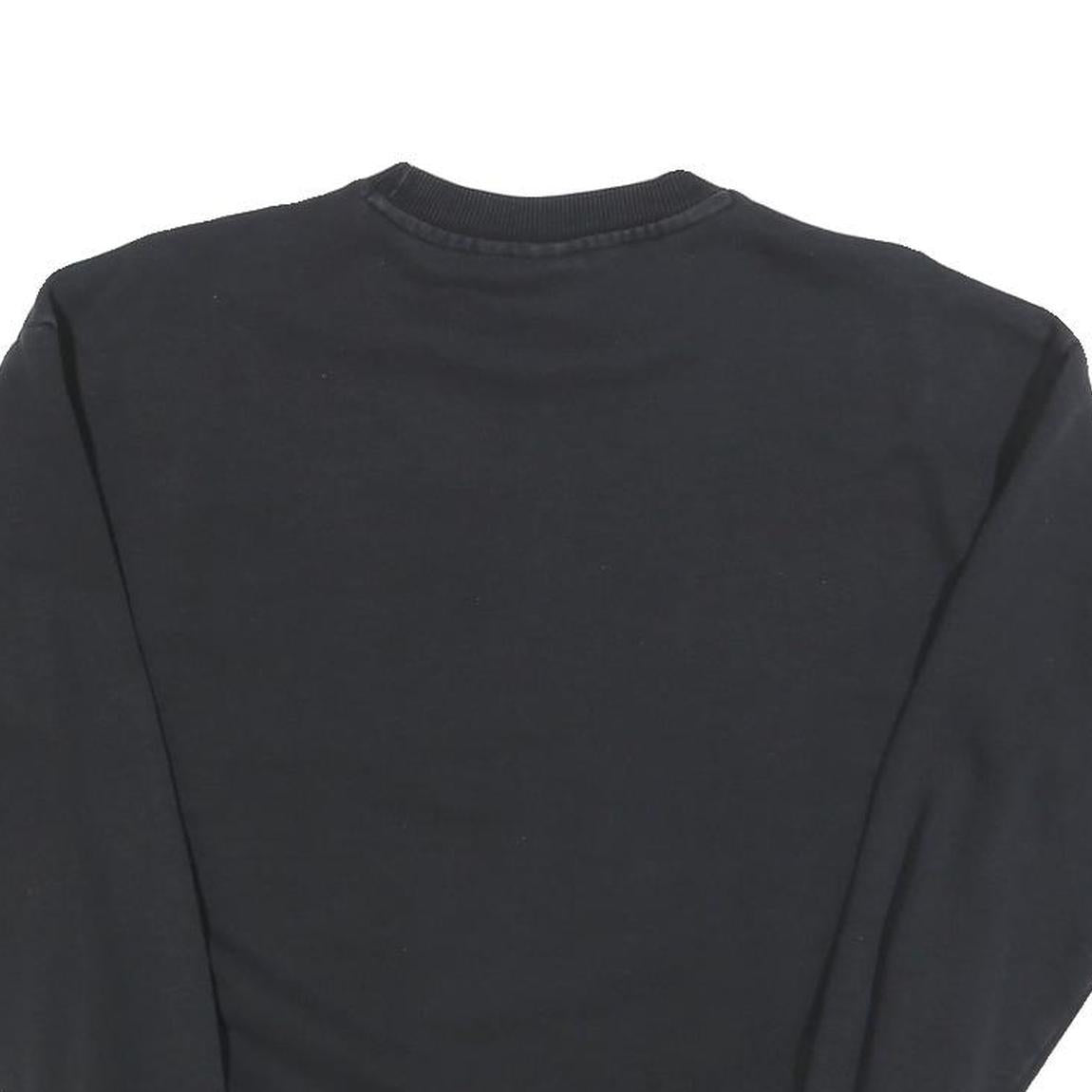 ADIDAS Womens Black Crew Neck UK 6 Sweatshirt Cotton Blend Logo Pullover