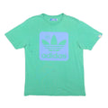 ADIDAS Mens Green & Blue Graphic T-Shirt L Short Sleeve Crew Neck Cotton Blend
