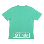 ADIDAS Mens Green & Blue Graphic T-Shirt L Short Sleeve Crew Neck Cotton Blend