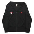 ADIDAS Womens Black & Red Track Jacket L Polyester Zip Casual Sportswear