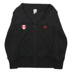 ADIDAS Womens Black & Red Track Jacket L Polyester Zip Casual Sportswear