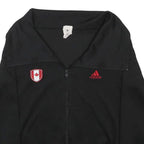 ADIDAS Womens Black & Red Track Jacket L Polyester Zip Casual Sportswear