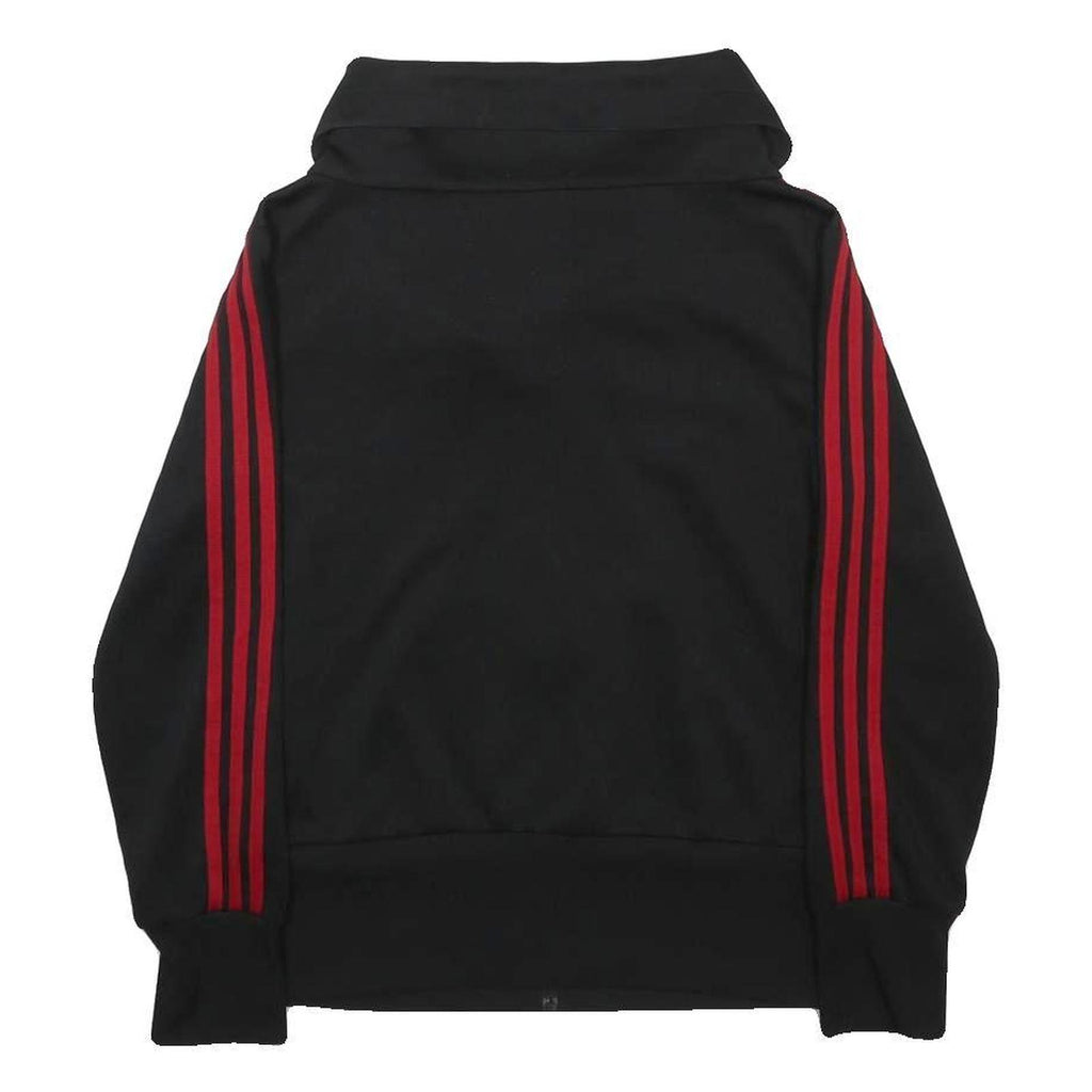ADIDAS Womens Black & Red Track Jacket L Polyester Zip Casual Sportswear