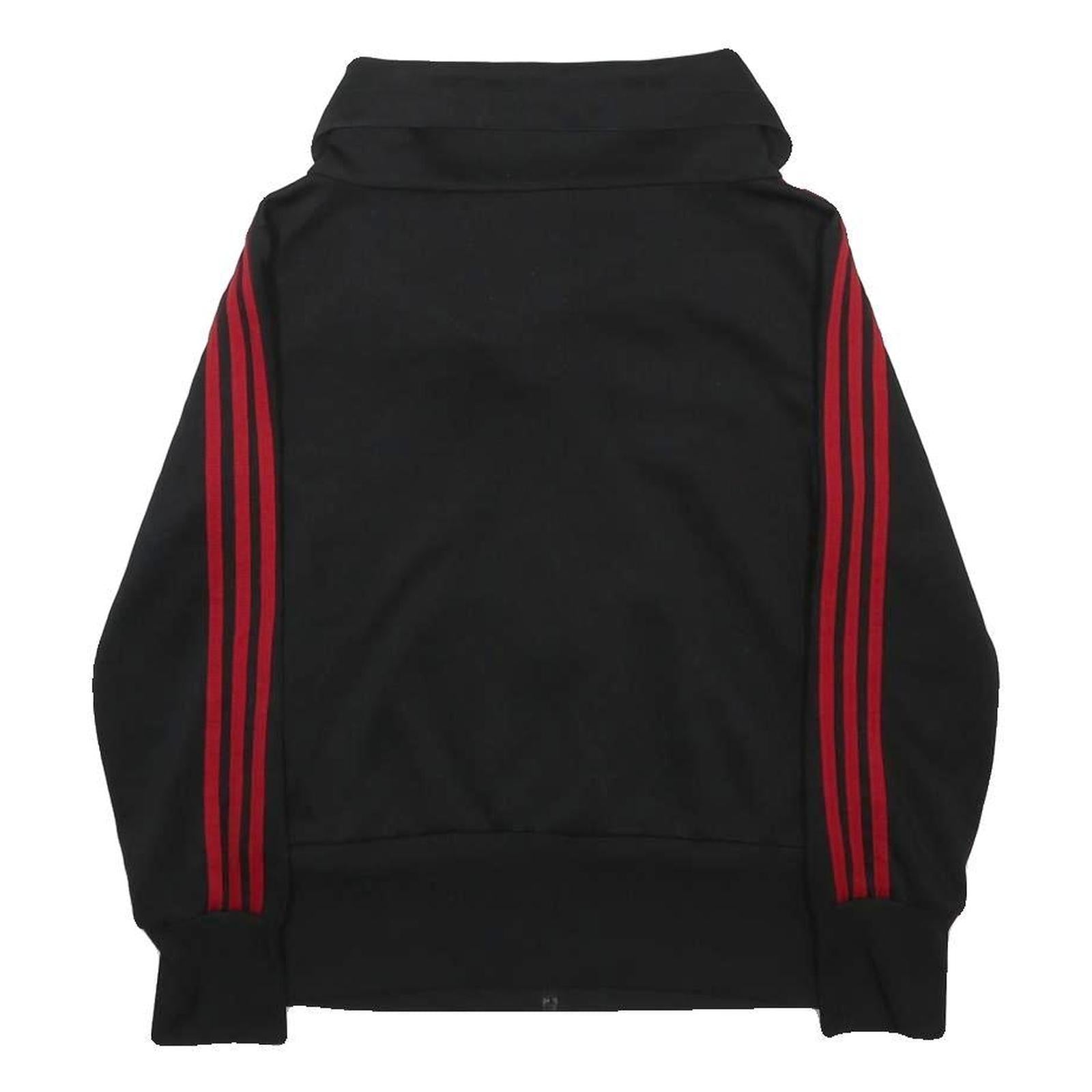ADIDAS Womens Black & Red Track Jacket L Polyester Zip Casual Sportswear