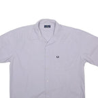 FRED PERRY Mens White Cotton Shirt XL Classic Short Sleeve Button Pocket
