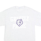 PORT & COMPANY Mens White & Purple Grizzly Pride Graphic T-Shirt M Short Sleeve