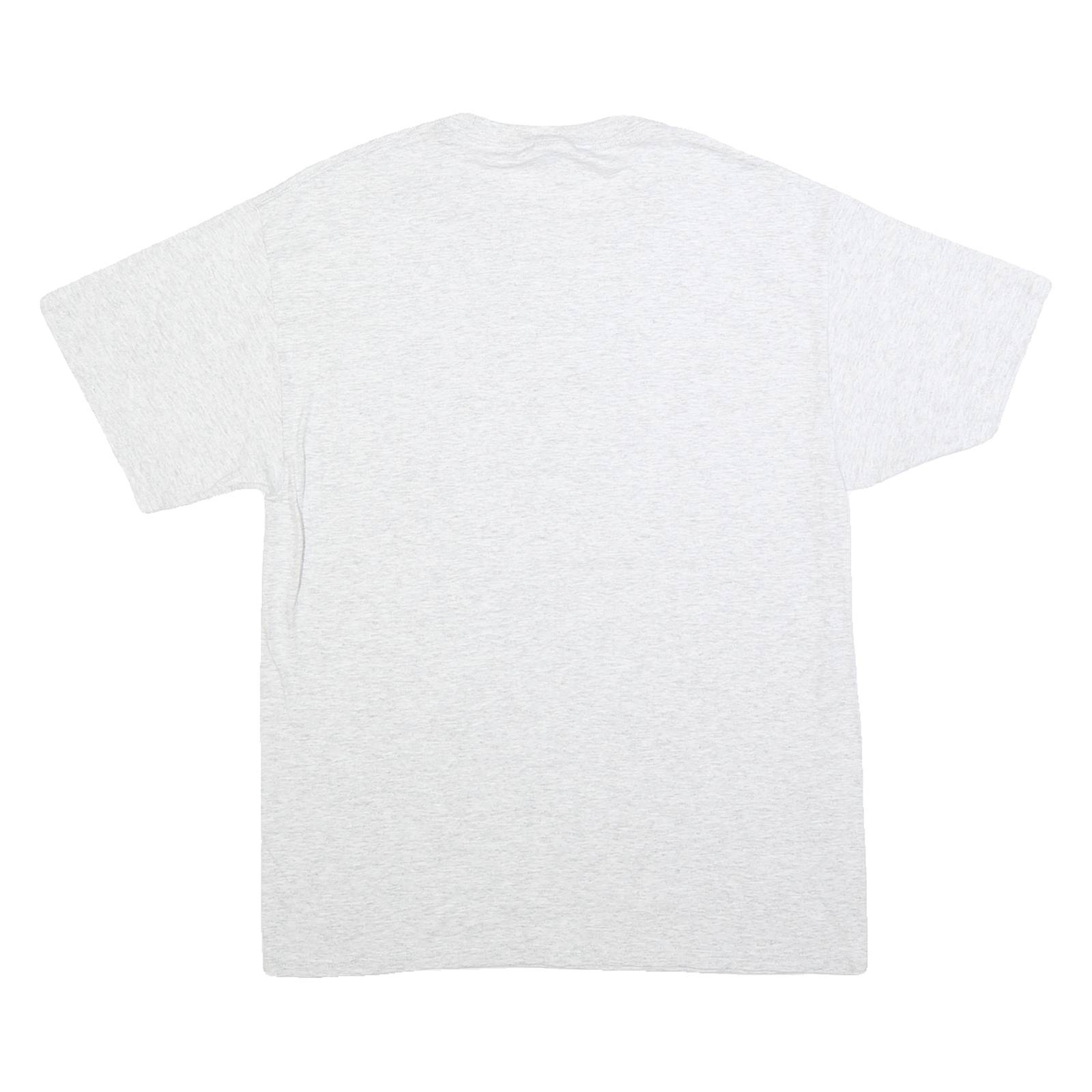 PORT & COMPANY Mens White & Purple Grizzly Pride Graphic T-Shirt M Short Sleeve