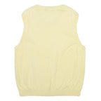NAUTICA Mens Yellow Cotton Blend Patterned V-Neck Basic Knit L Sleeveless Jumper