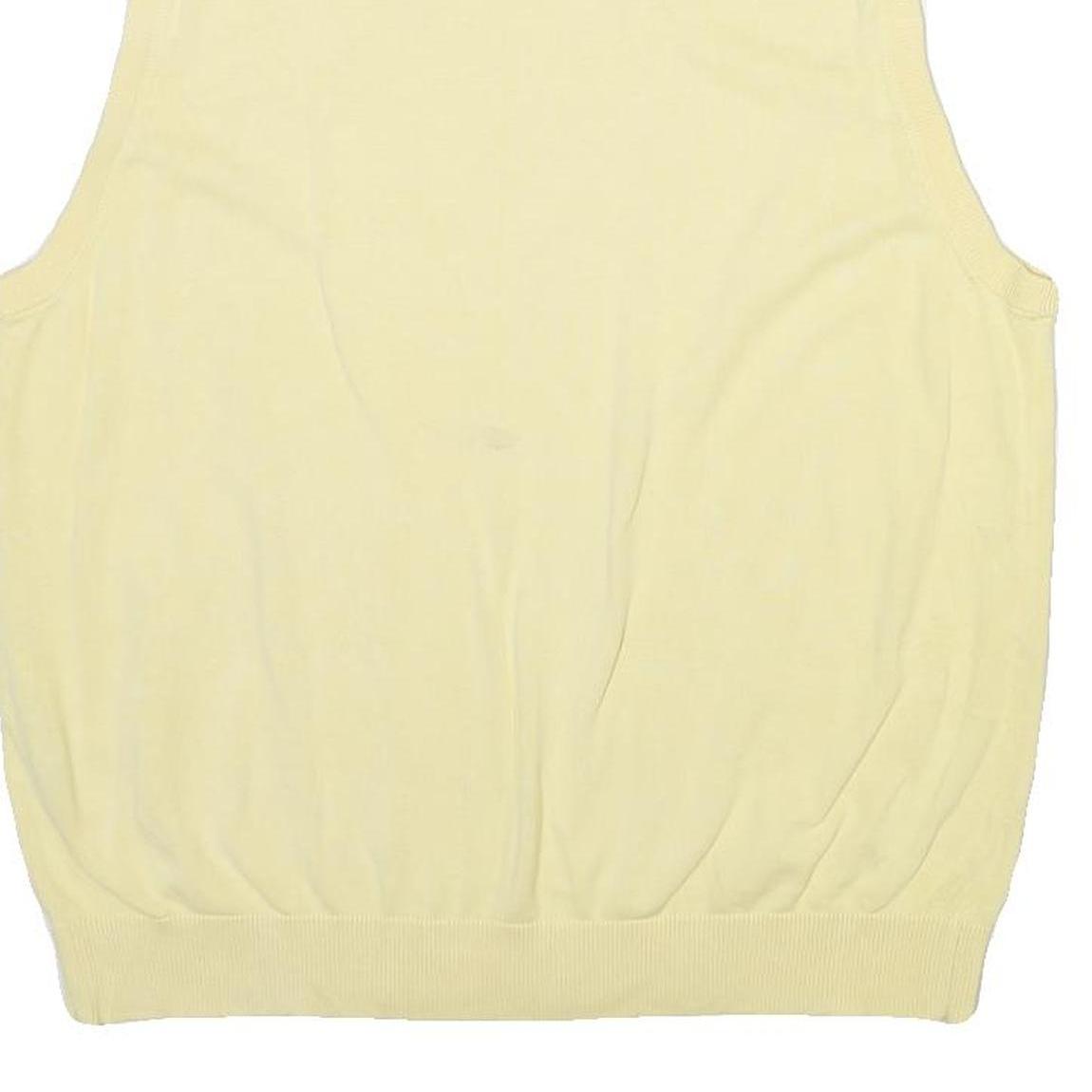 NAUTICA Mens Yellow Cotton Blend Patterned V-Neck Basic Knit L Sleeveless Jumper