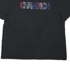 CHAMPION Mens Black Graphic T-Shirt XL Short Sleeve Crew Neck Cotton Blend