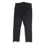 LEVI'S 501 Mens Jeans Black Regular Straight Denim Raw W32 L27 Distressed