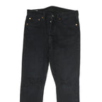LEVI'S 501 Mens Jeans Black Regular Straight Denim Raw W32 L27 Distressed