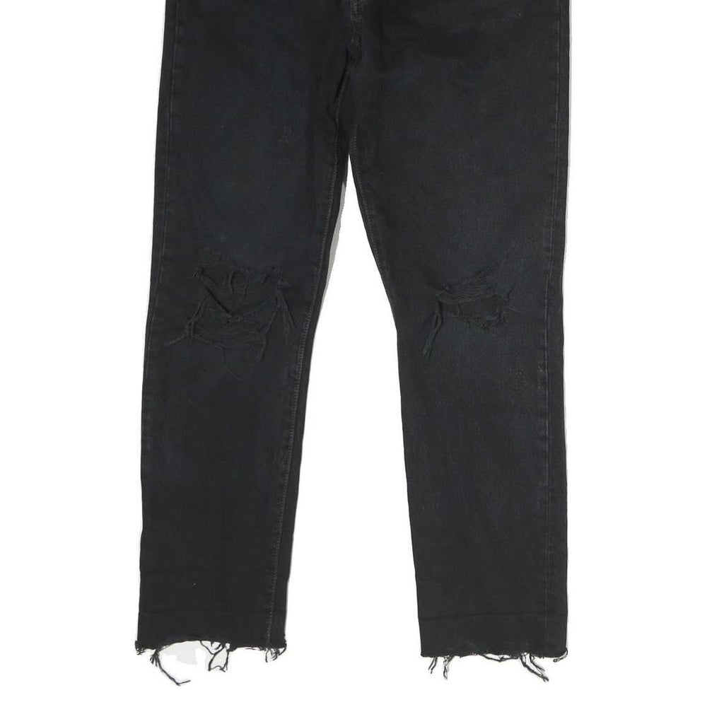 LEVI'S 501 Mens Jeans Black Regular Straight Denim Raw W32 L27 Distressed