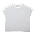 ADIDAS ORIGINALS Womens Grey & White Classic T-Shirt UK 22 Short Sleeve Crew
