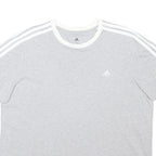 ADIDAS ORIGINALS Womens Grey & White Classic T-Shirt UK 22 Short Sleeve Crew