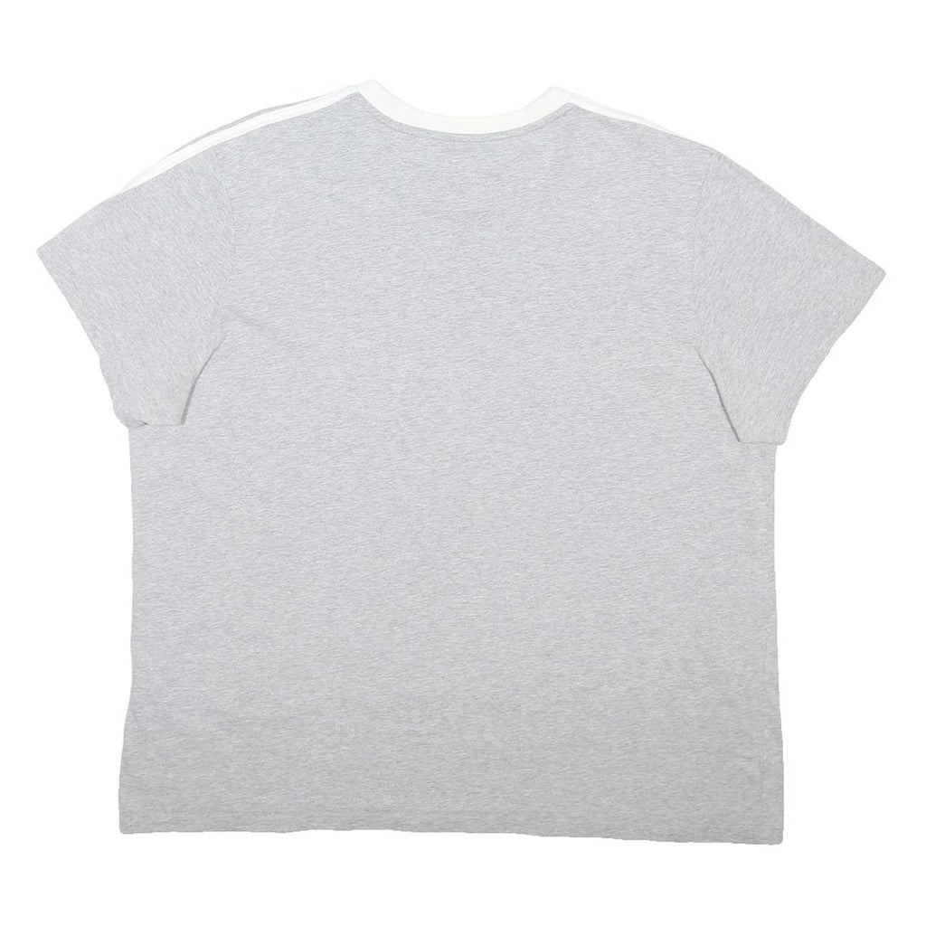 ADIDAS ORIGINALS Womens Grey & White Classic T-Shirt UK 22 Short Sleeve Crew
