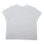 ADIDAS ORIGINALS Womens Grey & White Classic T-Shirt UK 22 Short Sleeve Crew
