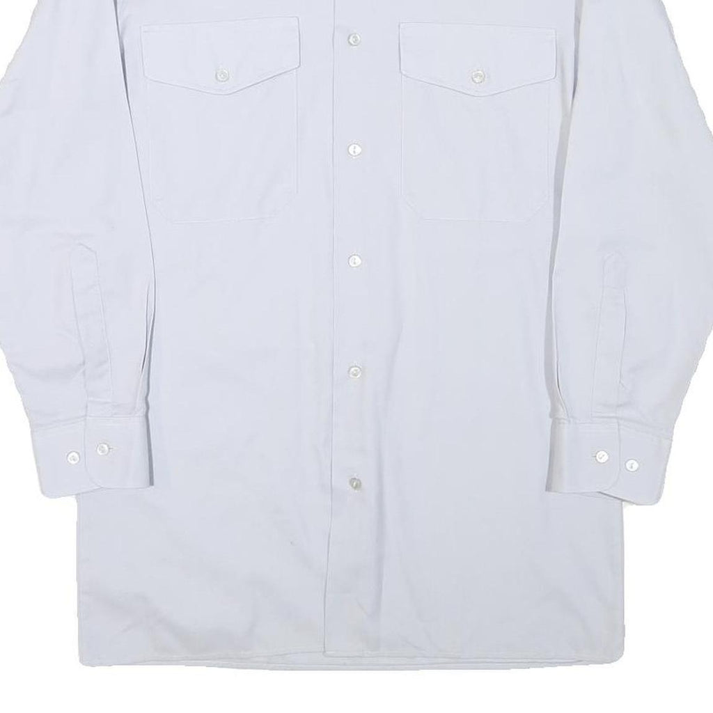 SCHILD Mens White Cotton Blend Shirt S Classic Long Sleeve Button Shirt