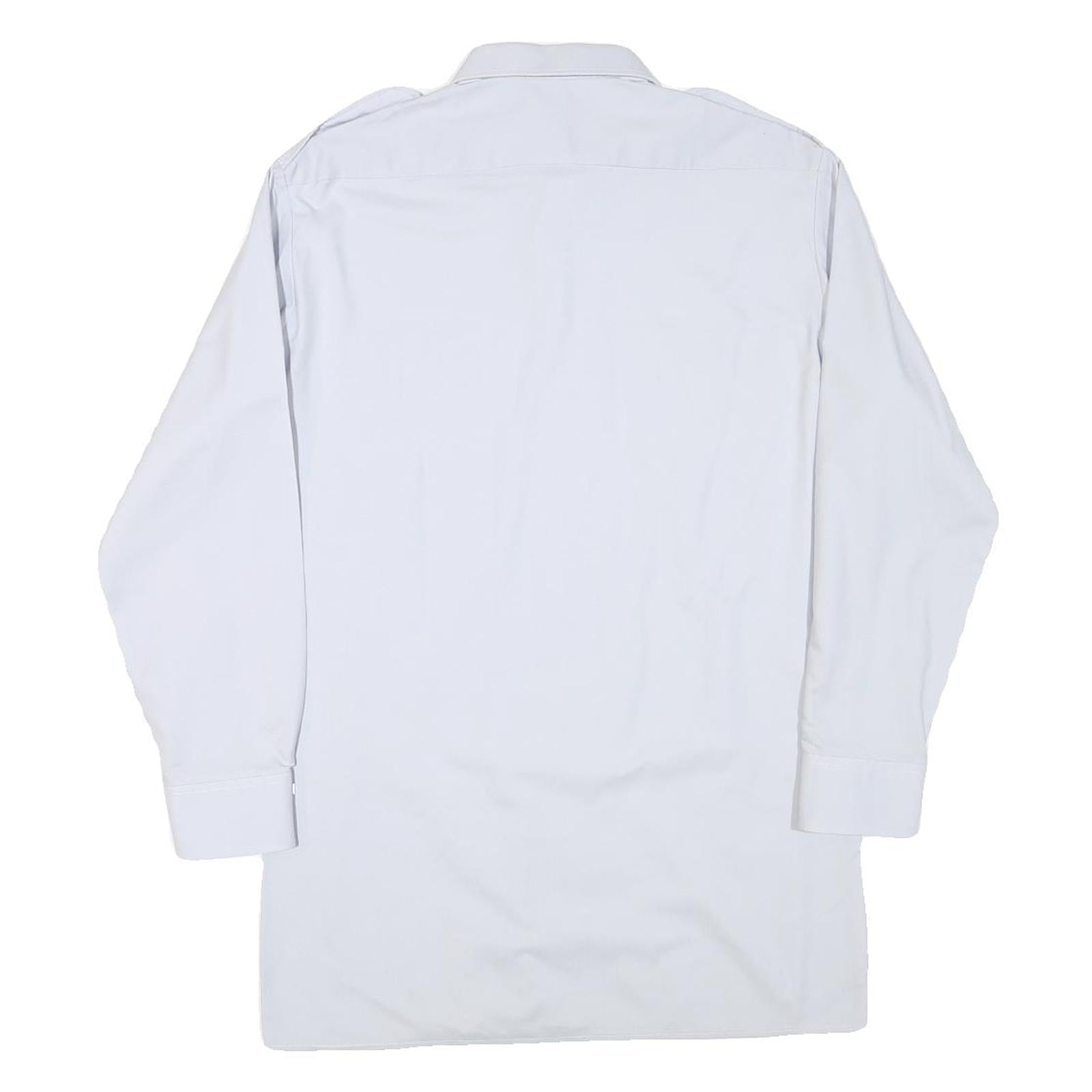 SCHILD Mens White Cotton Blend Shirt S Classic Long Sleeve Button Shirt