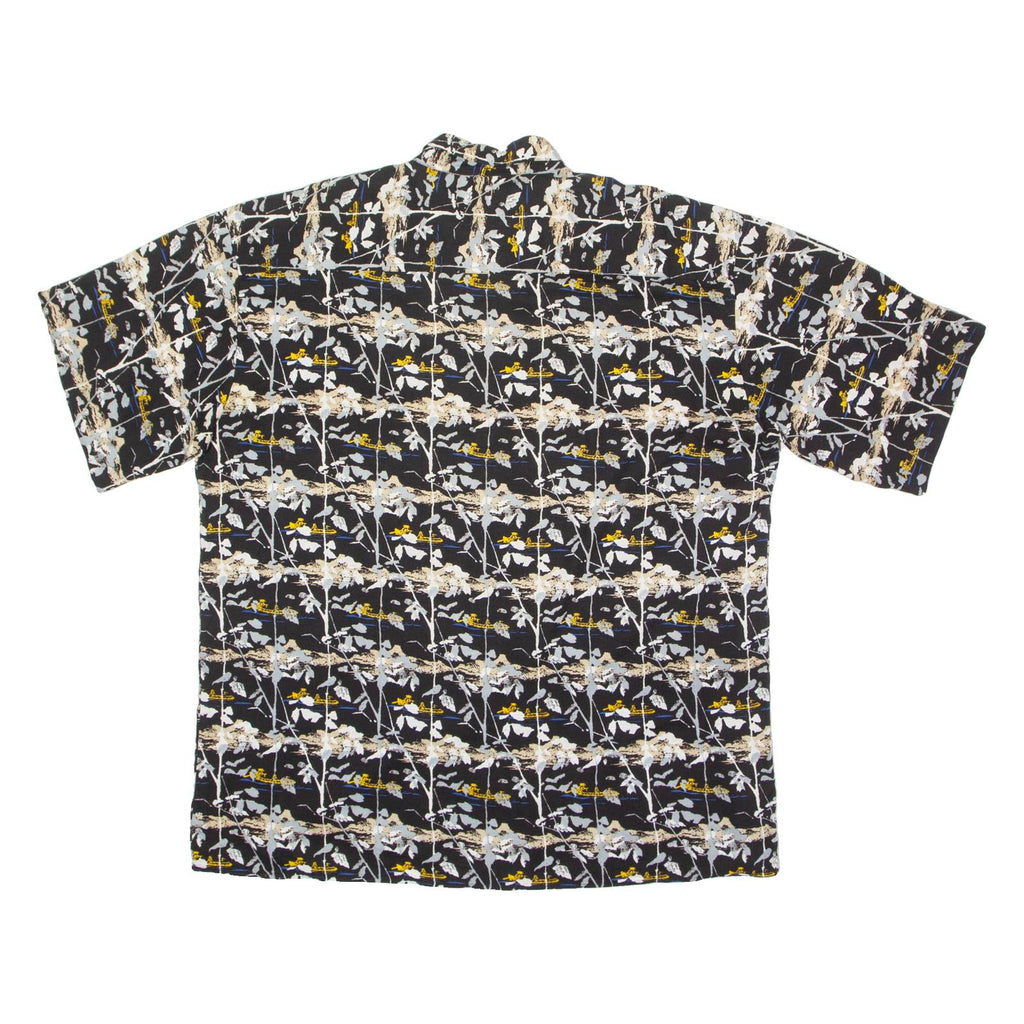 CITY STREETS Mens Shirt Black 90s Crazy Pattern XL