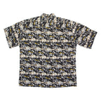 CITY STREETS Mens Shirt Black 90s Crazy Pattern XL
