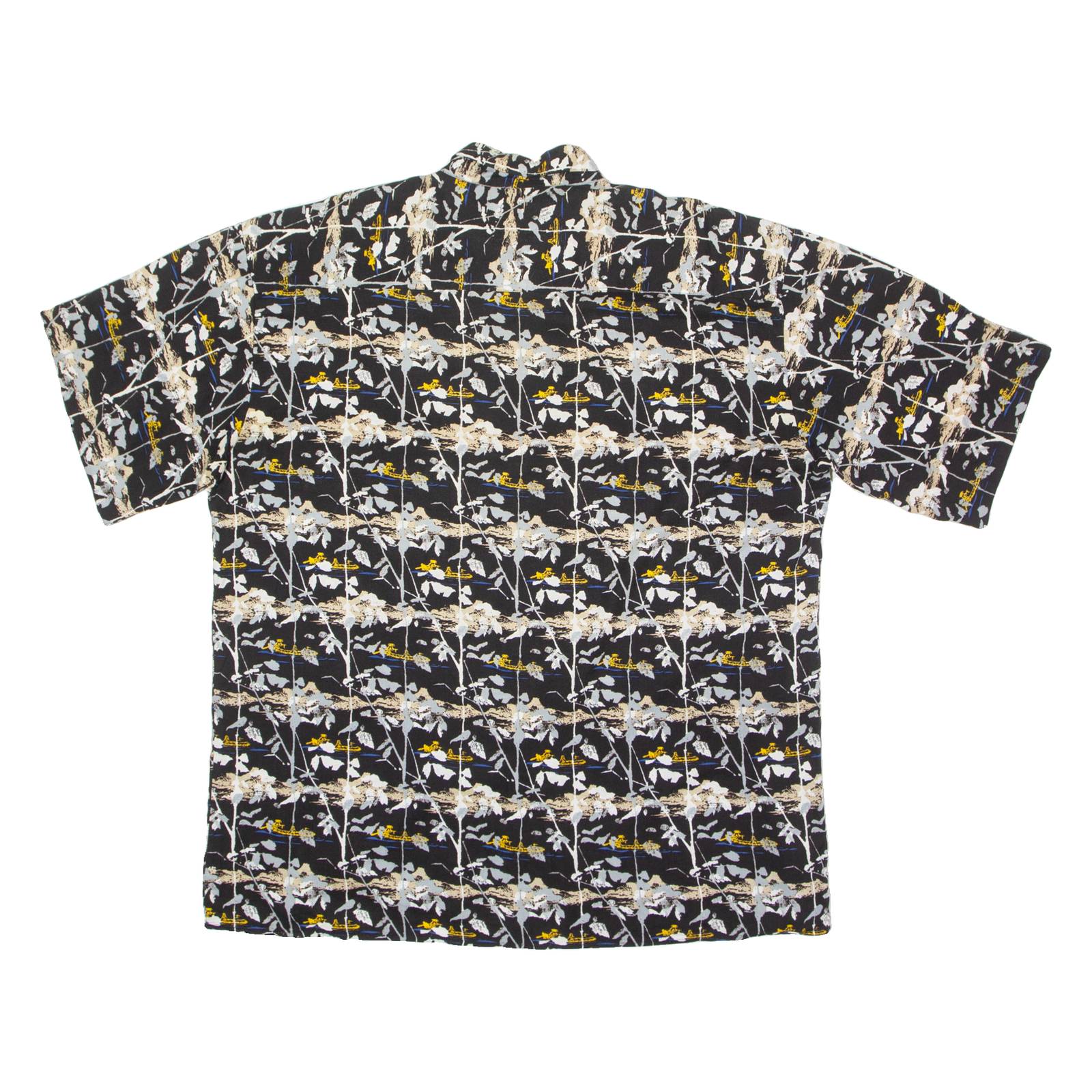 CITY STREETS Mens Shirt Black 90s Crazy Pattern XL