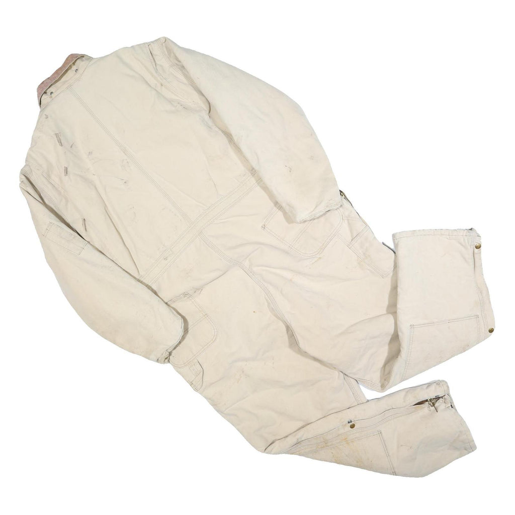 CARHARTT Mens Beige Workwear Cotton Blend Dungarees XL W48 L28 Heavy Duty