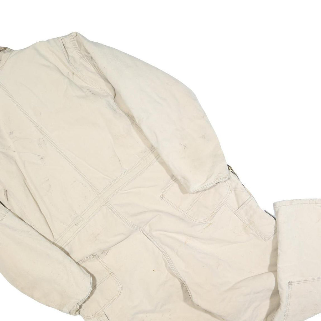 CARHARTT Mens Beige Workwear Cotton Blend Dungarees XL W48 L28 Heavy Duty