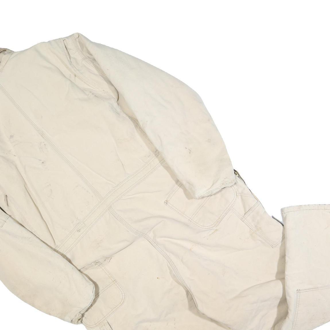 CARHARTT Mens Beige Workwear Cotton Blend Dungarees XL W48 L28 Heavy Duty