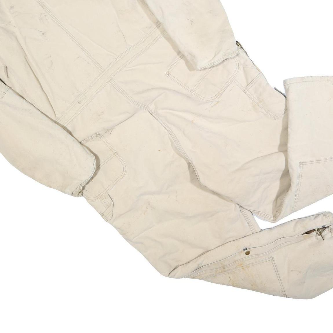 CARHARTT Mens Beige Workwear Cotton Blend Dungarees XL W48 L28 Heavy Duty