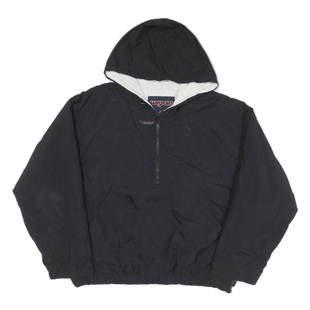 JANSPORT Mens Black Hoodie Jacket XL Polyester Blend Plain Zip Pocket