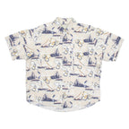 CROSSINGS Mens Hawaiian Shirt Beige Floral L