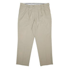 DOCKERS Mens Polyester Beige Relaxed Straight Trousers W40 L32 Classic Comfort