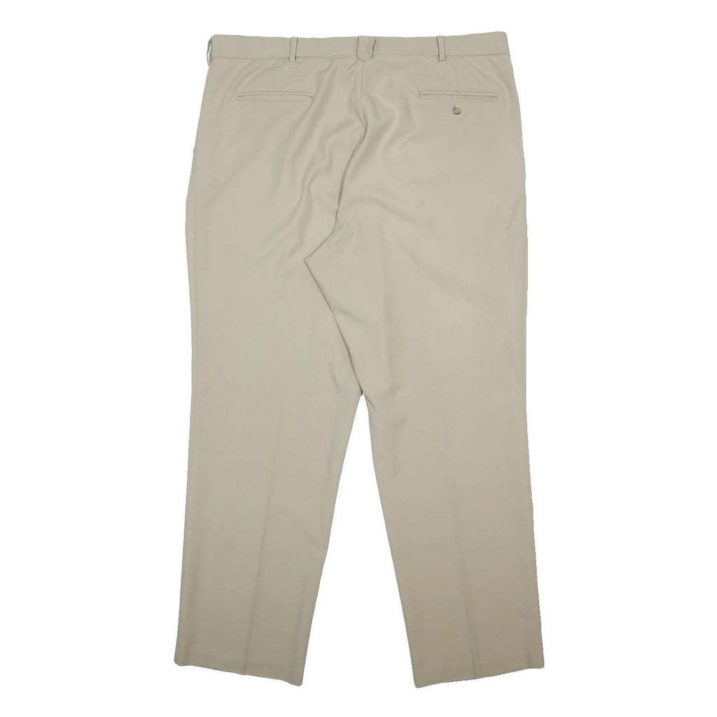 DOCKERS Mens Polyester Beige Relaxed Straight Trousers W40 L32 Classic Comfort