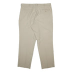 DOCKERS Mens Polyester Beige Relaxed Straight Trousers W40 L32 Classic Comfort