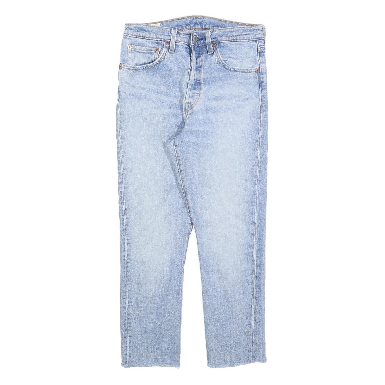 LEVI'S 501 Womens Jeans Blue Regular Straight Denim Light W27 L24 Button