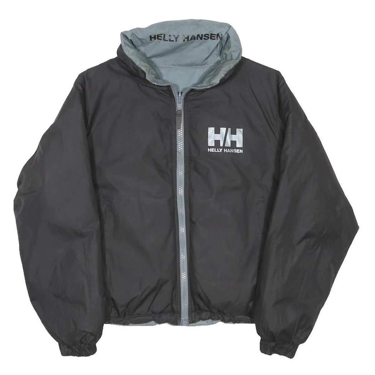 Helly Hansen Womens Black & Grey Reversible Jacket XS Polyester Blend Zip