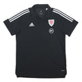 ADIDAS Mens Black Polo Shirt L Cotton Blend Sports Logo Short Sleeve Basic