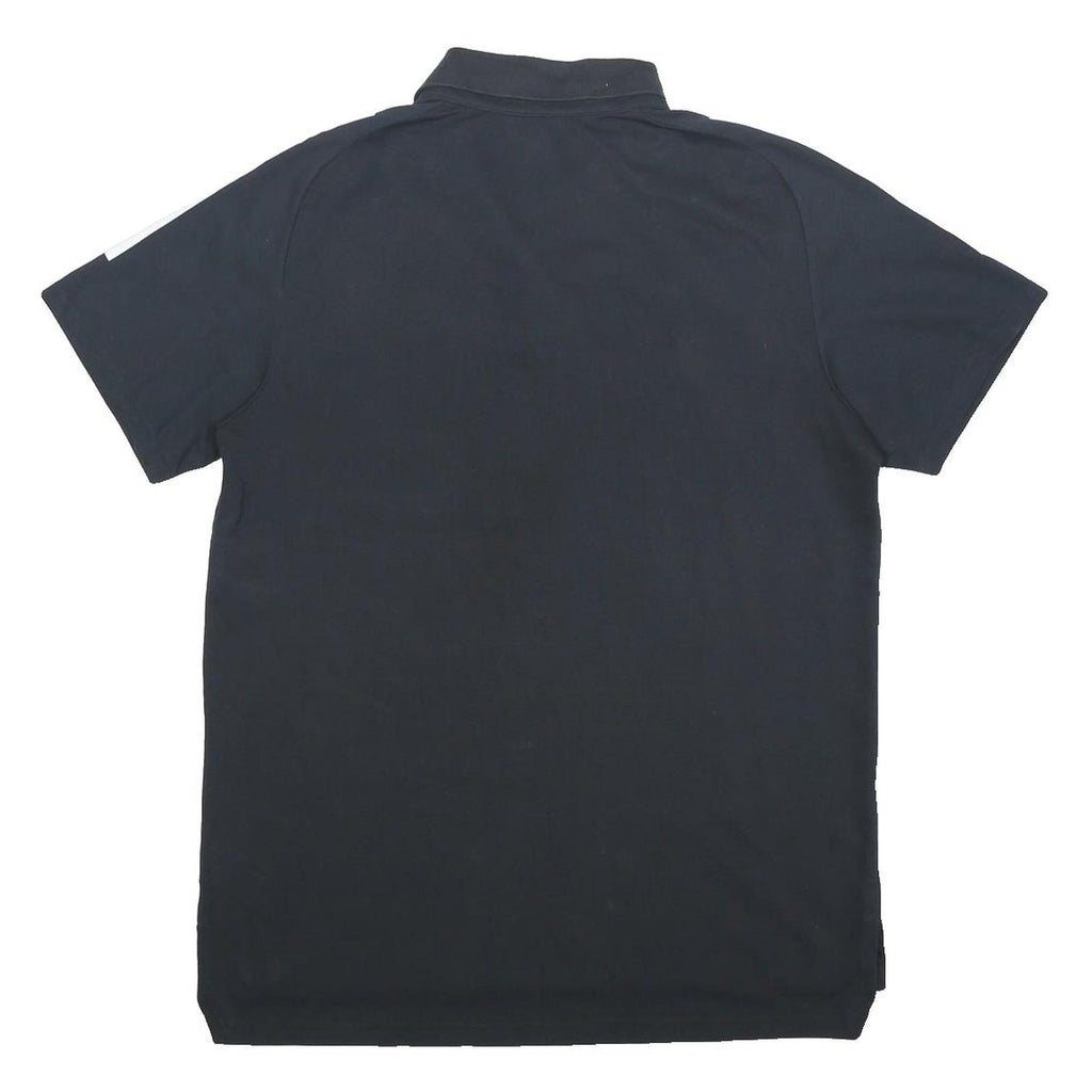 ADIDAS Mens Black Polo Shirt L Cotton Blend Sports Logo Short Sleeve Basic