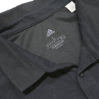 ADIDAS Mens Black Polo Shirt L Cotton Blend Sports Logo Short Sleeve Basic
